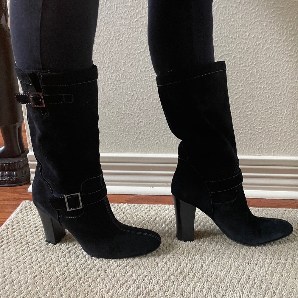 Calvin Klein Black Suede Boots ( 8 US)
